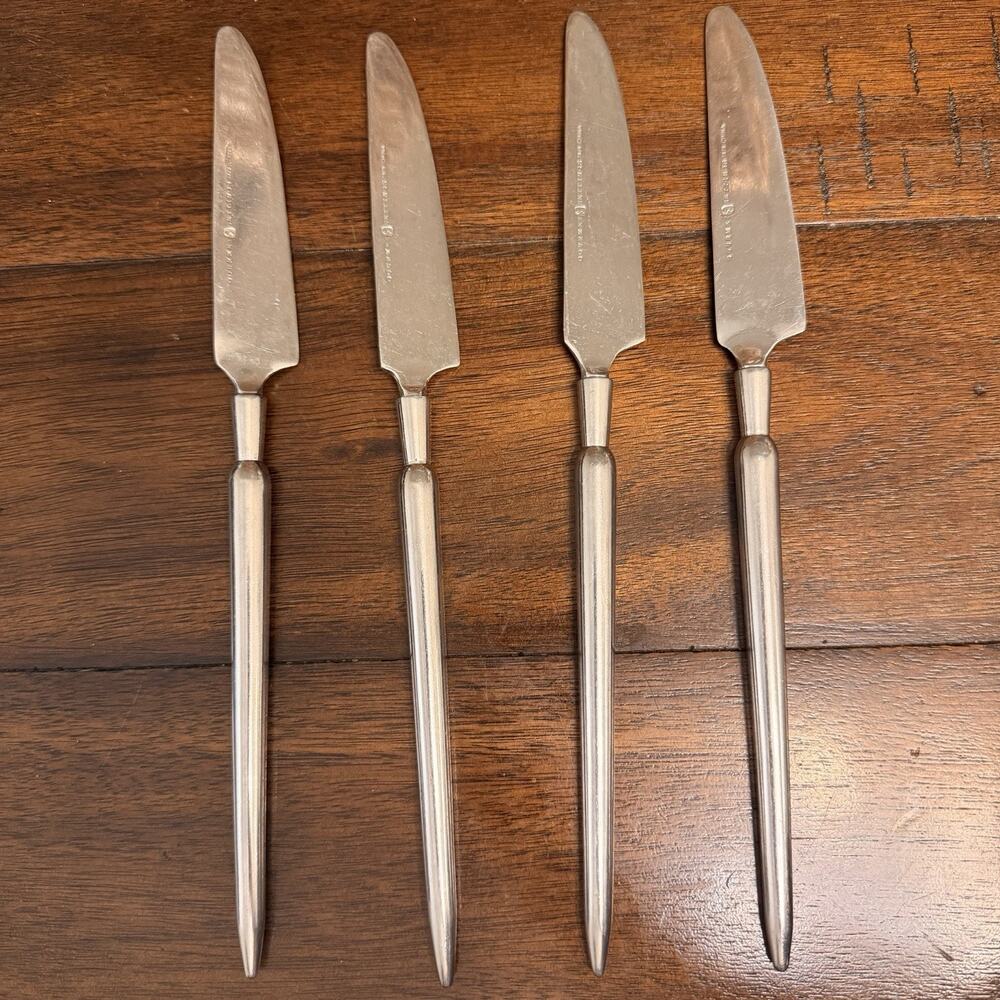 Gourmet Settings Dinner Knives Round Taper Point 10 1/8 Stainless Flatware Set 4